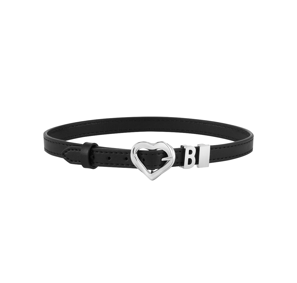 Metal LOGO Decorated Leather Bracelet/Choker