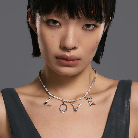 S925 Sterling Silver Bone Letter Pendant