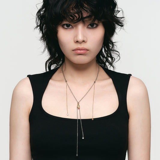 Snake Head Slider Y Necklace