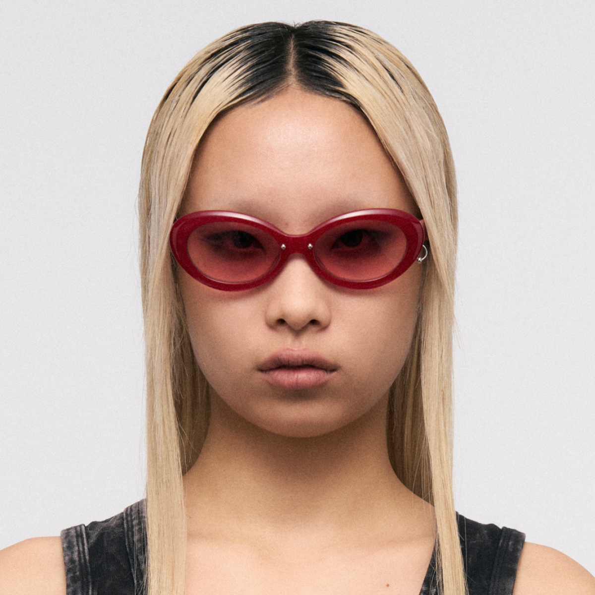 Cat Eye Full-Frame Sunglasses (Red)
