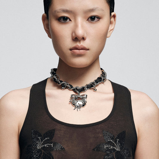 Pierced Pomegranate Strap Choker