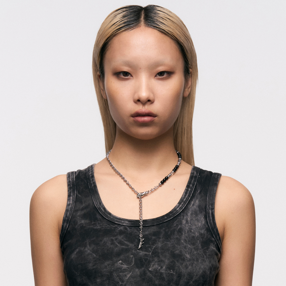 Black Onyx Snake-Shaped Necklace