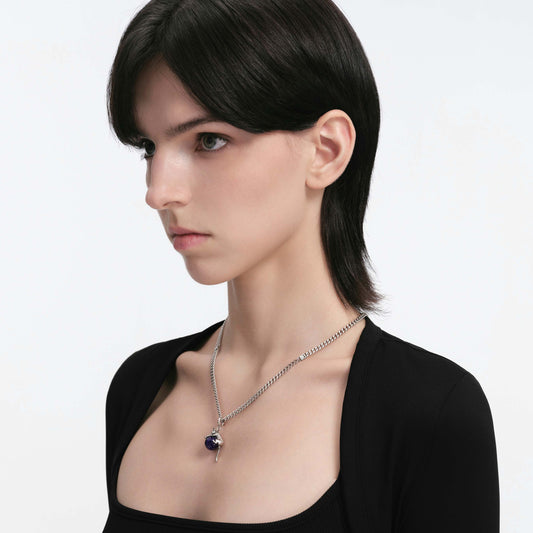 S925 Night Cat Silver Pendant