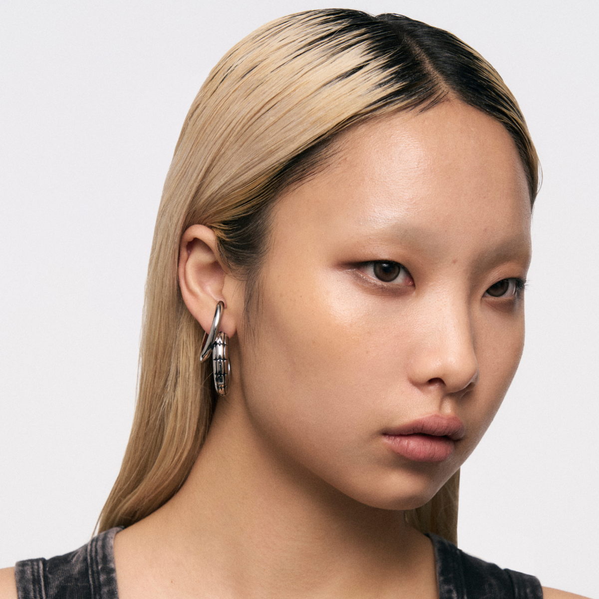 Starburst Snake Pattern Double Ring Earrings
