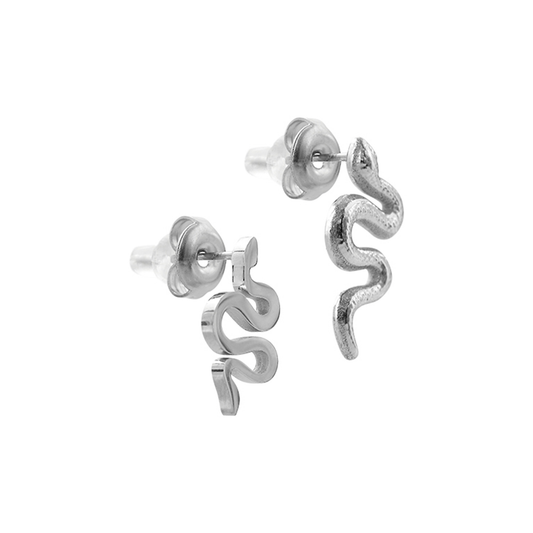 Empty Town Asymmetric Snake Stud Earrings