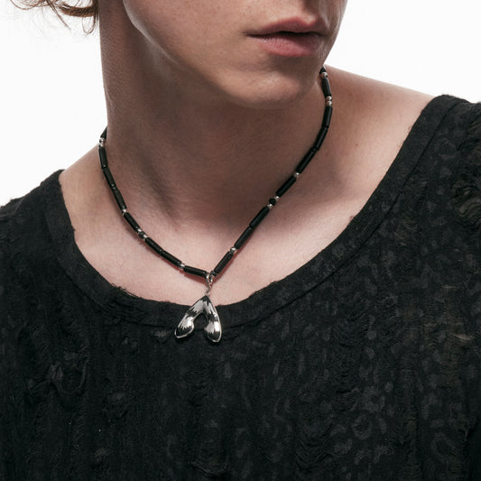 Punk Moth Double-layer Beaded Necklace
