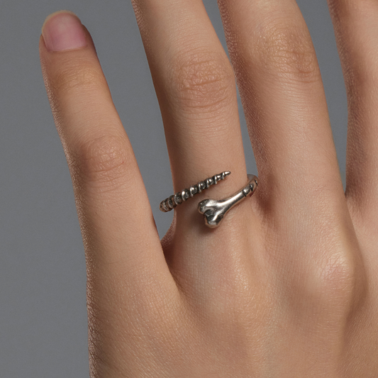 S925 Bone Spike Pinky Ring