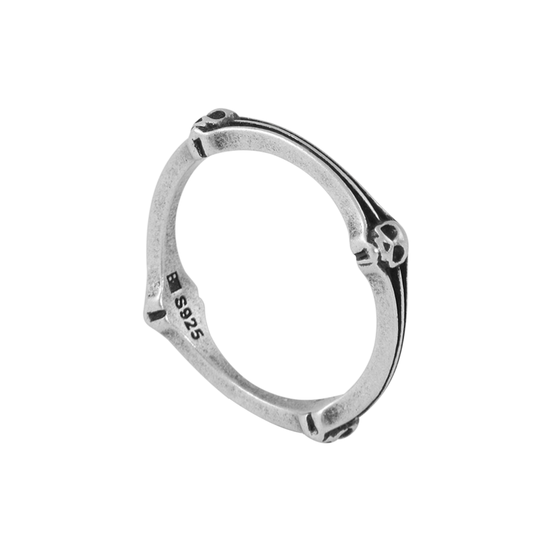 S925 Skull Pinky Ring