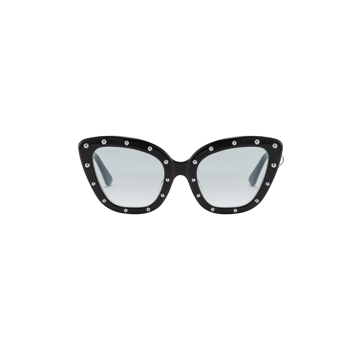 Cat Eye Studded Round Frame Sunglasses