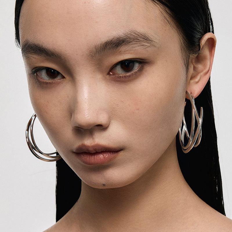 Wrapped Spike Hoop Earrings