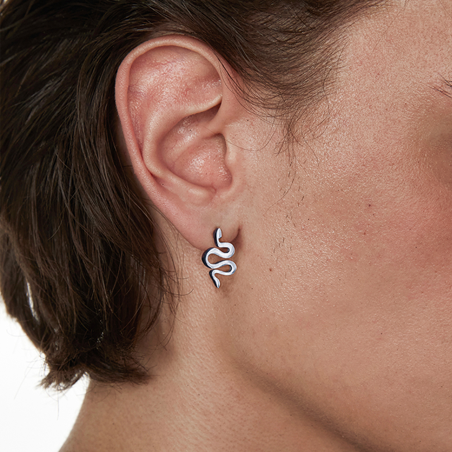 Empty Town Asymmetric Snake Stud Earrings