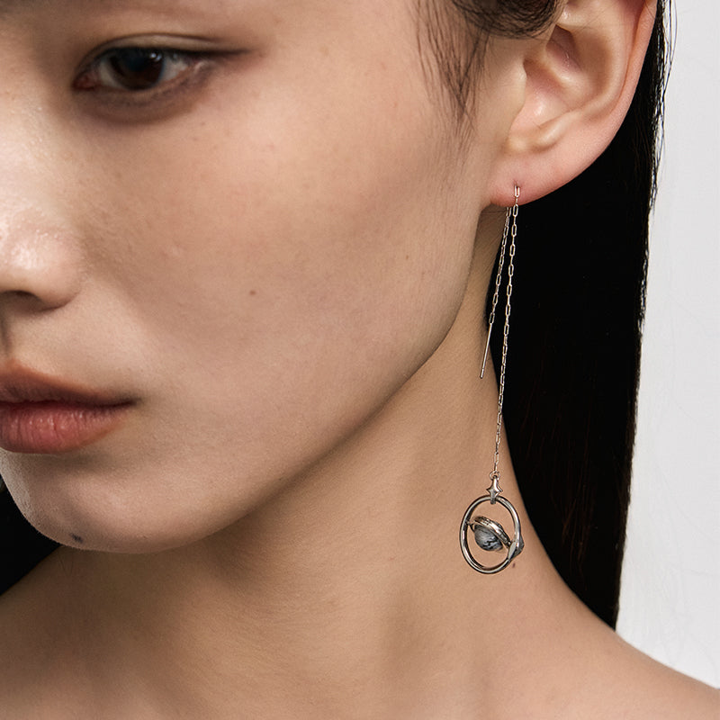Orbiting Planet Drop Earrings