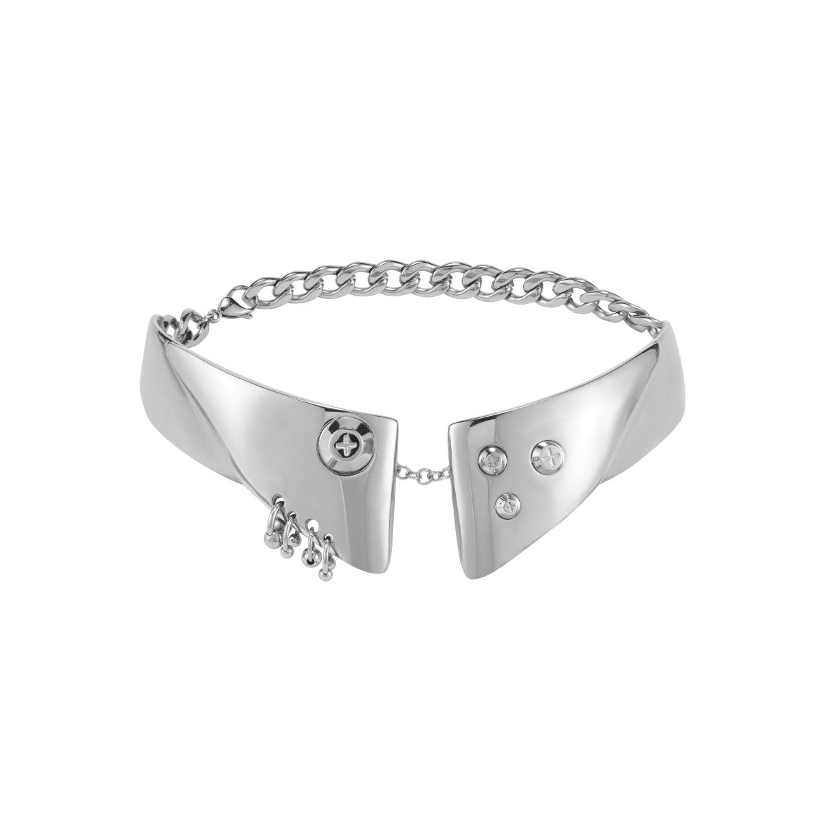 Devil Bow Tie Piercing Metal Choker