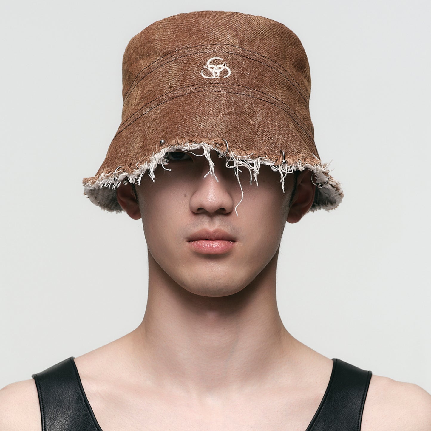 Triple Serpent Loop Pierced Reversible Bucket Hat