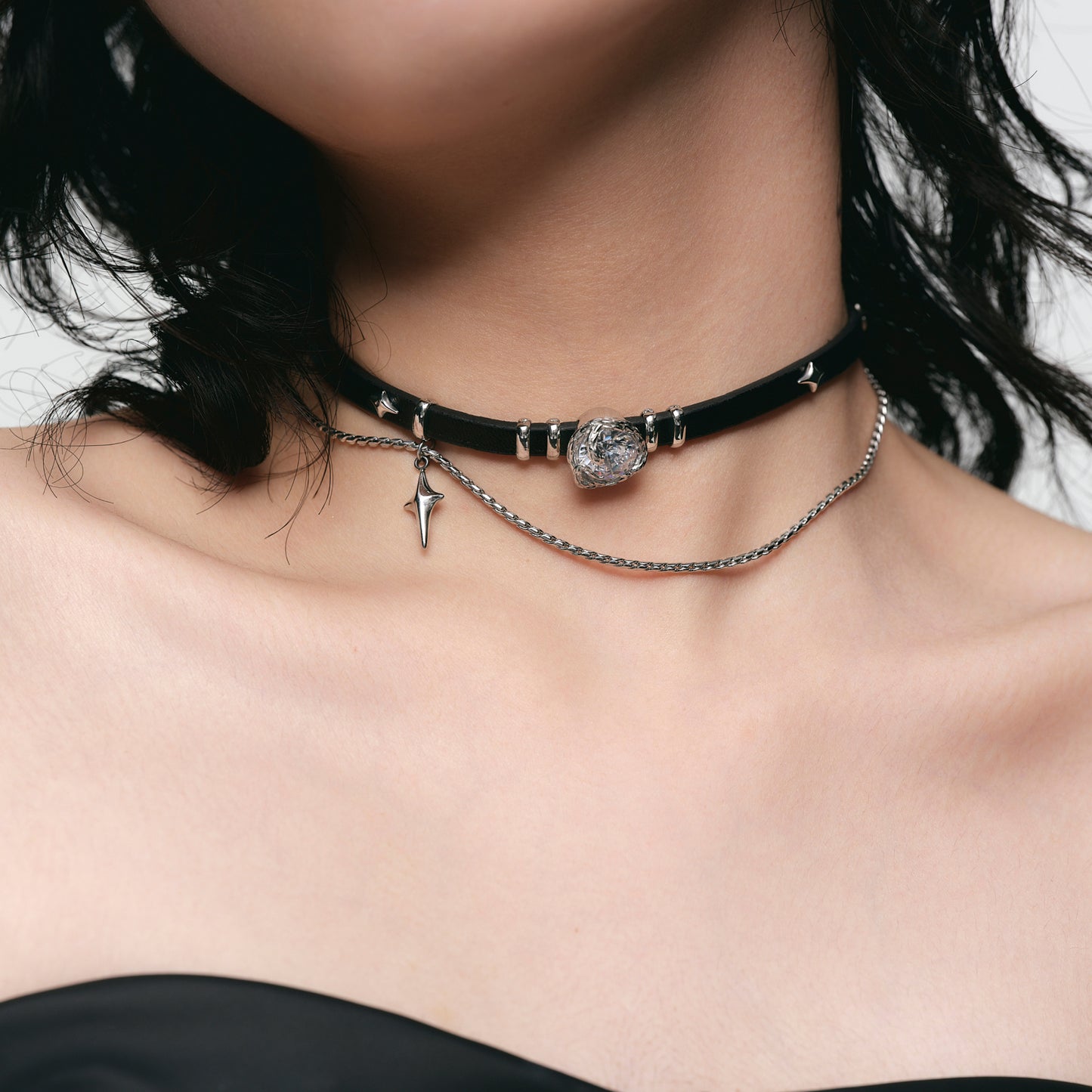 Coiled Snake Starburst Double Layer Choker