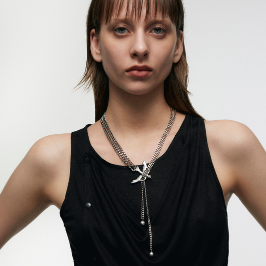 Peace Dove Tie Necklace