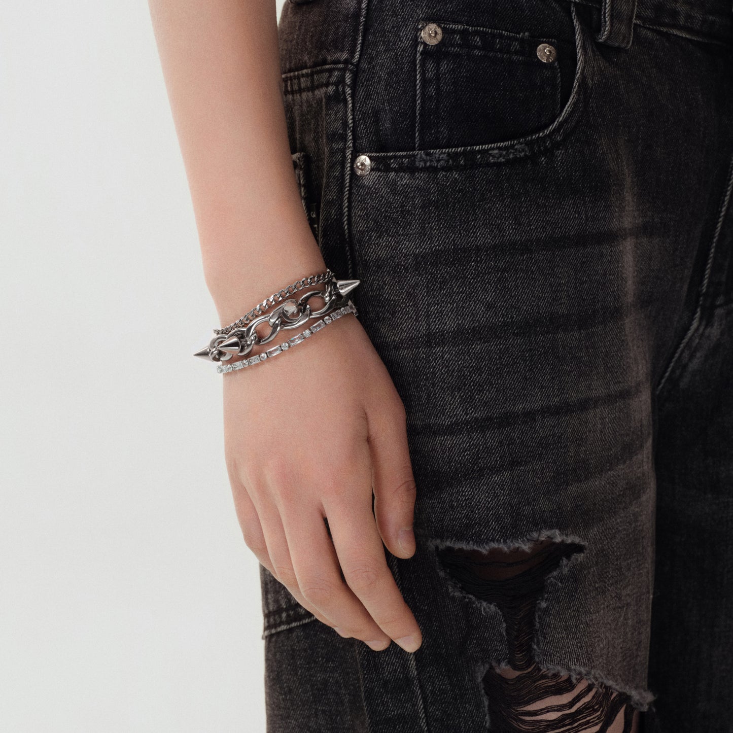 Multi-Layer Stud Chain Bracelet