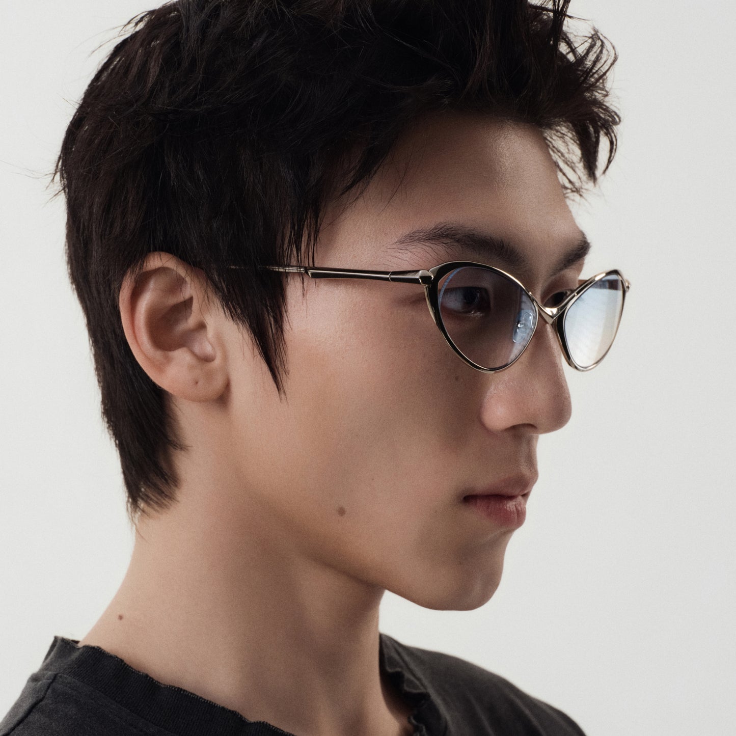 Gradient Blue Metal-Frame Sunglasses