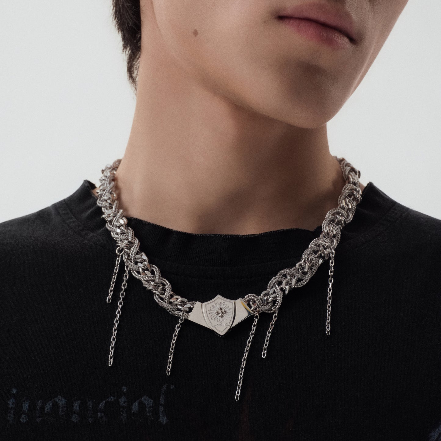 Braided Chain Magnetic Prom Emblem Necklace