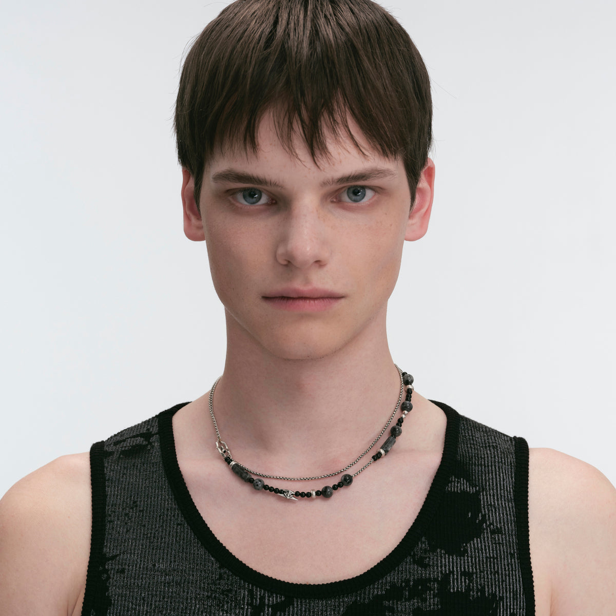 S925 Warthog Nose Ring Beaded Necklace