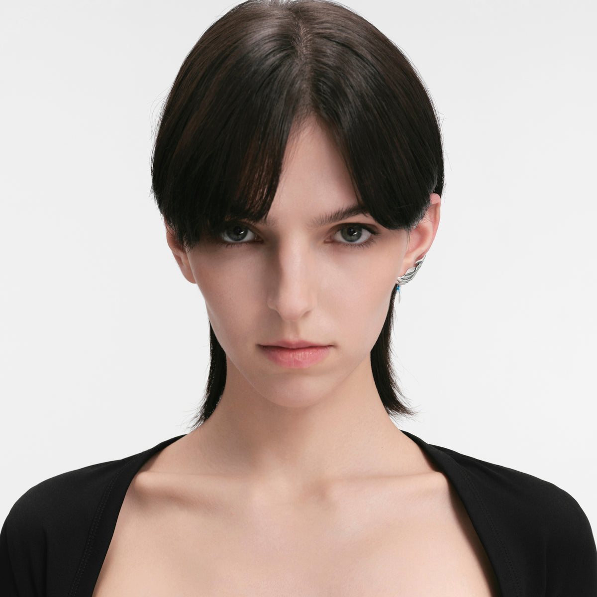 S925 Booby Bird Wing Wrapped Ear Cuff
