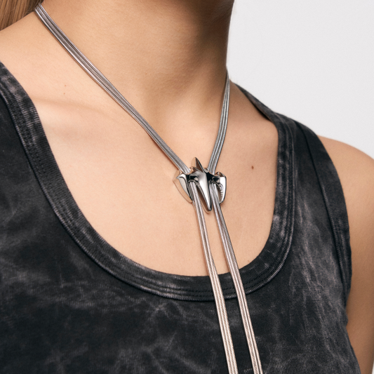 Snake Bone Multi-Chain Pull-Through Necklace