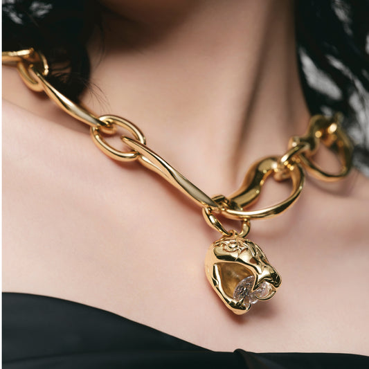 Nebula Snake Loop Necklace (Gold)