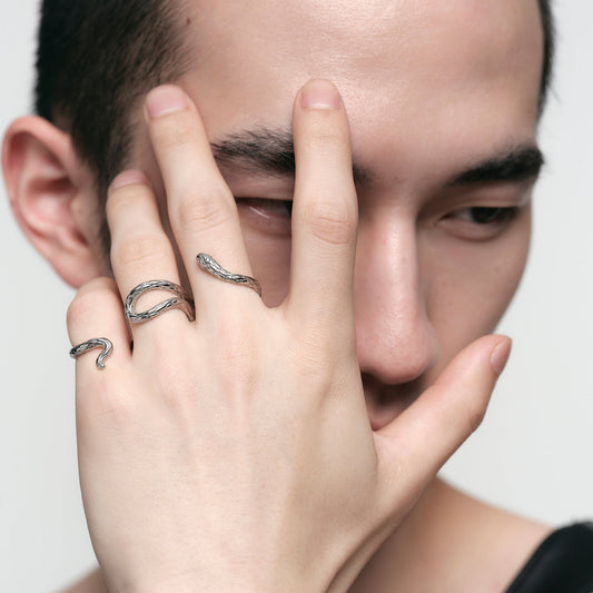 Triple Serpent Three-Finger Ring