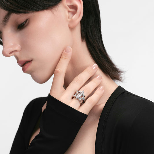 Radiant Starburst Sculptural Ring