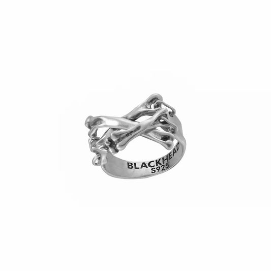 S925 Interlocking Bone Statement Ring