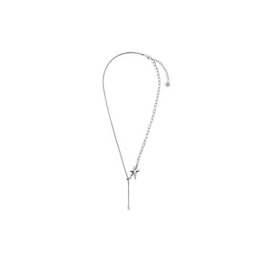 Zircon Starburst Pull-Tab Single Layer Necklace