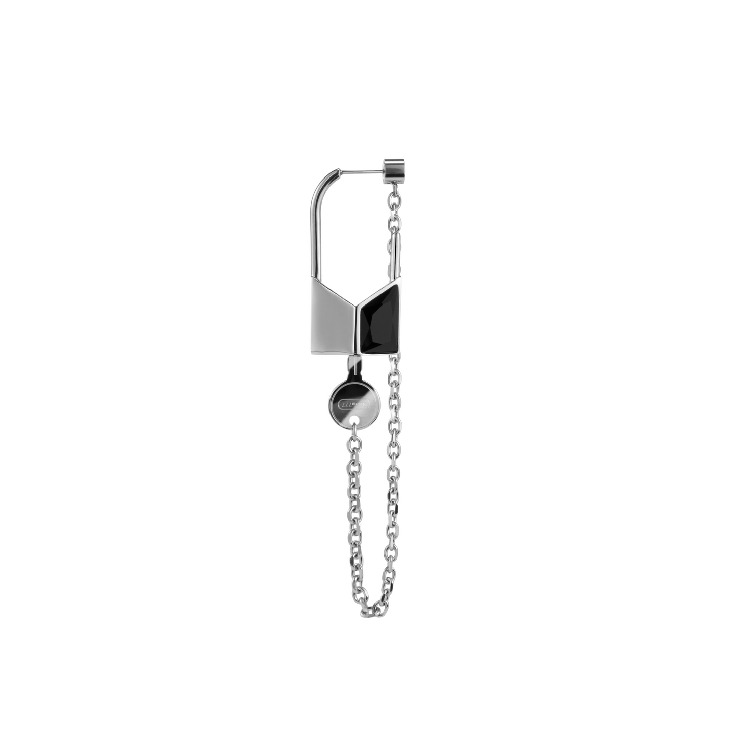 Lover's Interlock Faceted Rhinestone Lock Earring