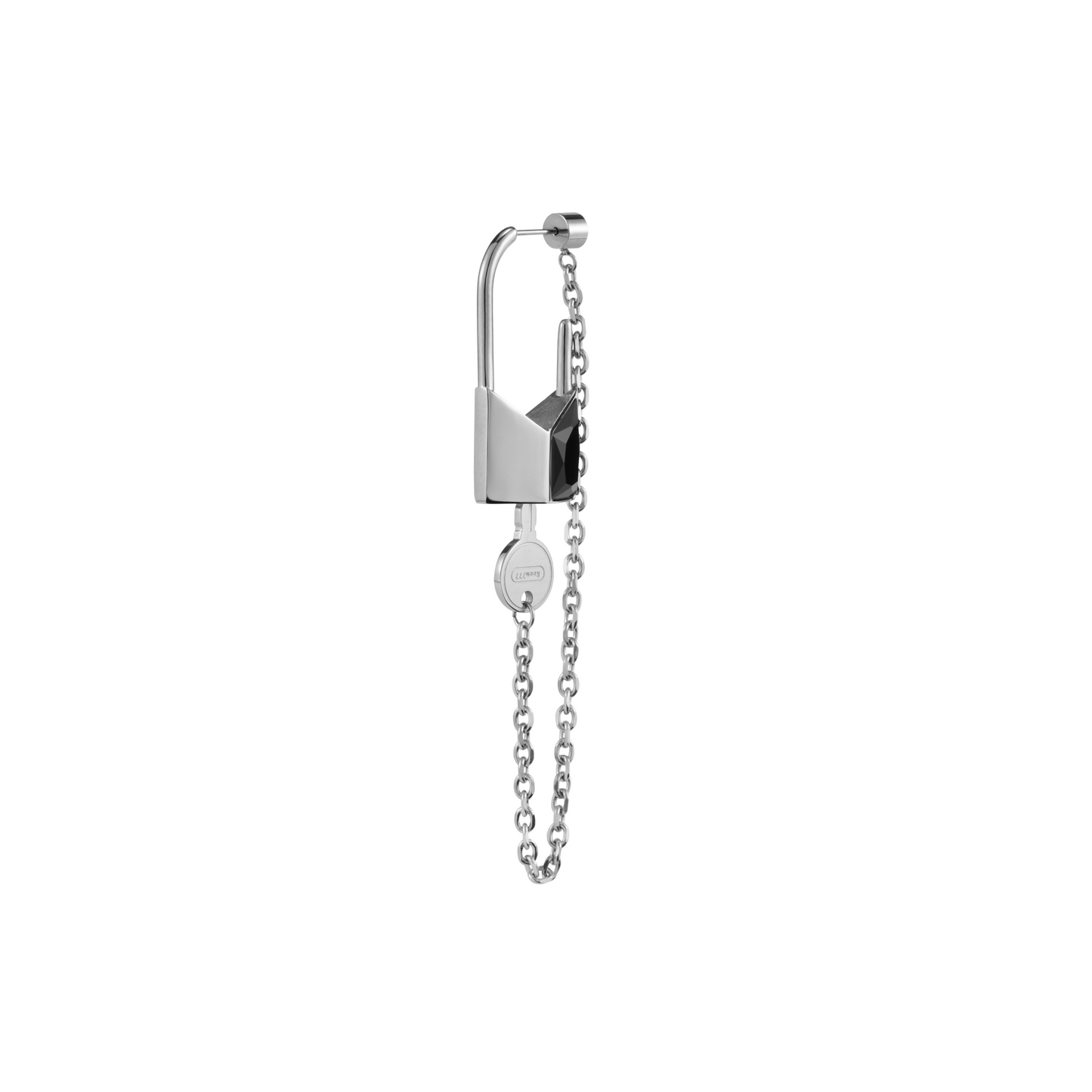 Lover's Interlock Faceted Rhinestone Lock Earring