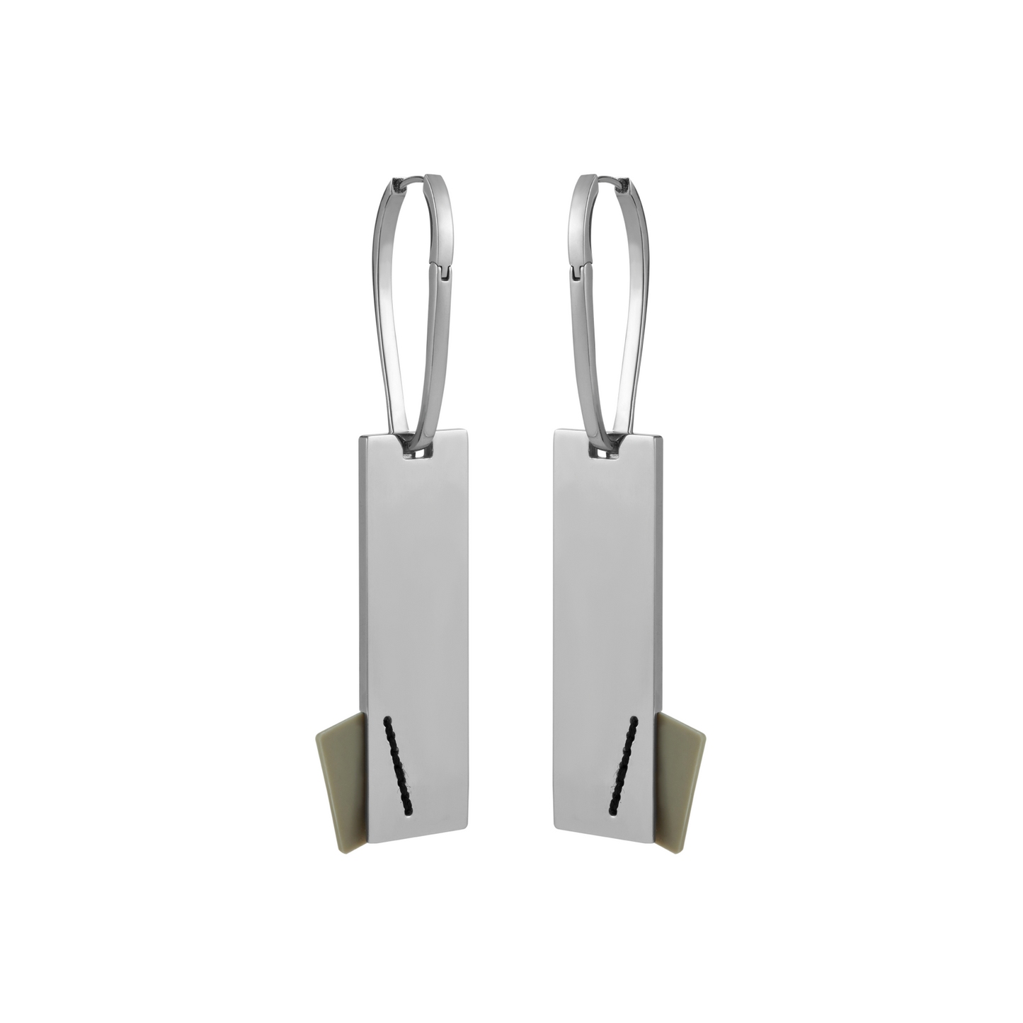 Tag Pendant Clasp Earrings
