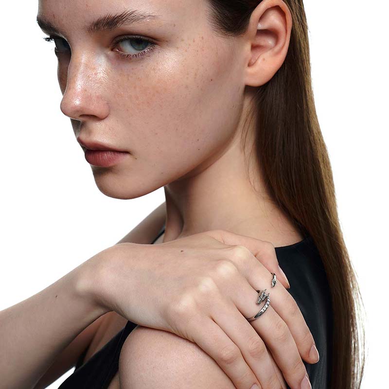 3D Dragon Double Finger Ring