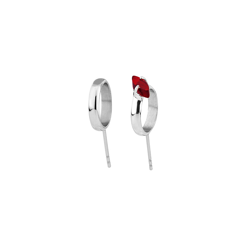 Killer Bunny Red Rabbit Eye Shape Decor Asymmetry Stud Earrings