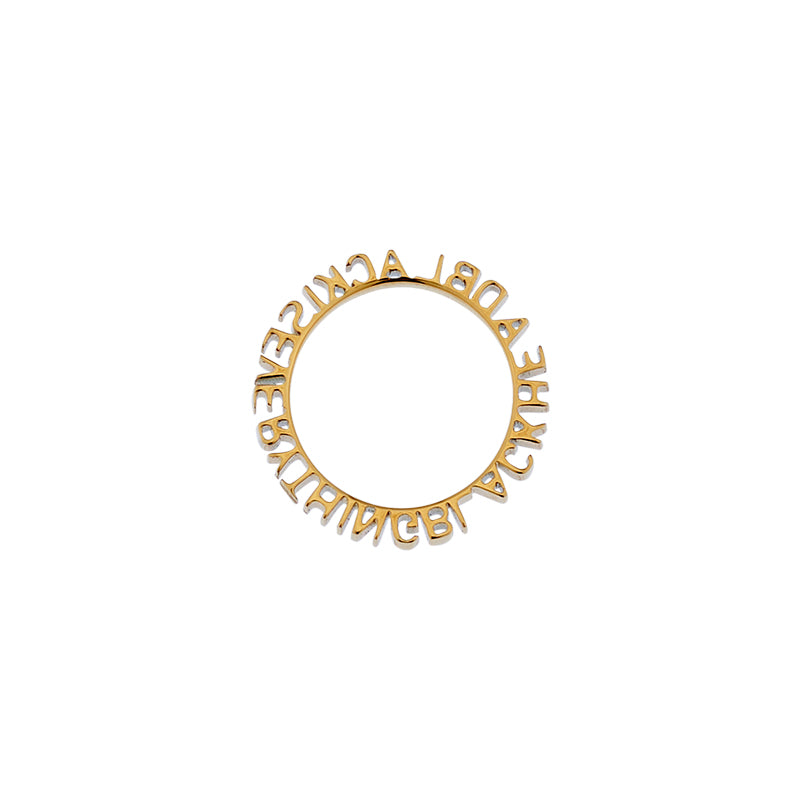 Teddy Girl Cut-Out Slogan Ring