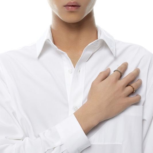 泰迪女孩镂空口号戒指