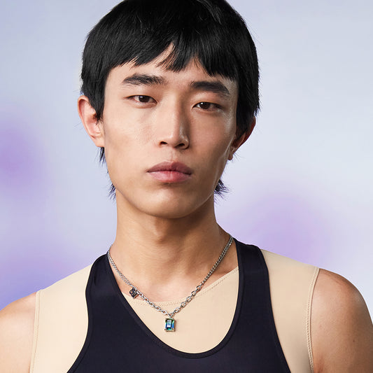 霓虹丛林碧玺宝石吊饰项链