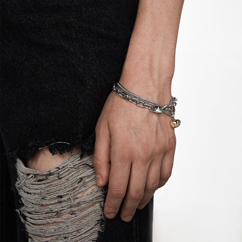 EDEN Three-dimensional Star Apple Pendant Detachable Double-Layer Bracelet