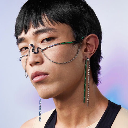 Neon Jungle Snake Decorative Face Jewelry/Earring Set