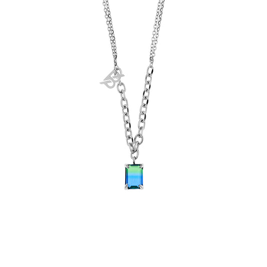 Neon Jungle Tourmaline Gemstone Charm Necklace