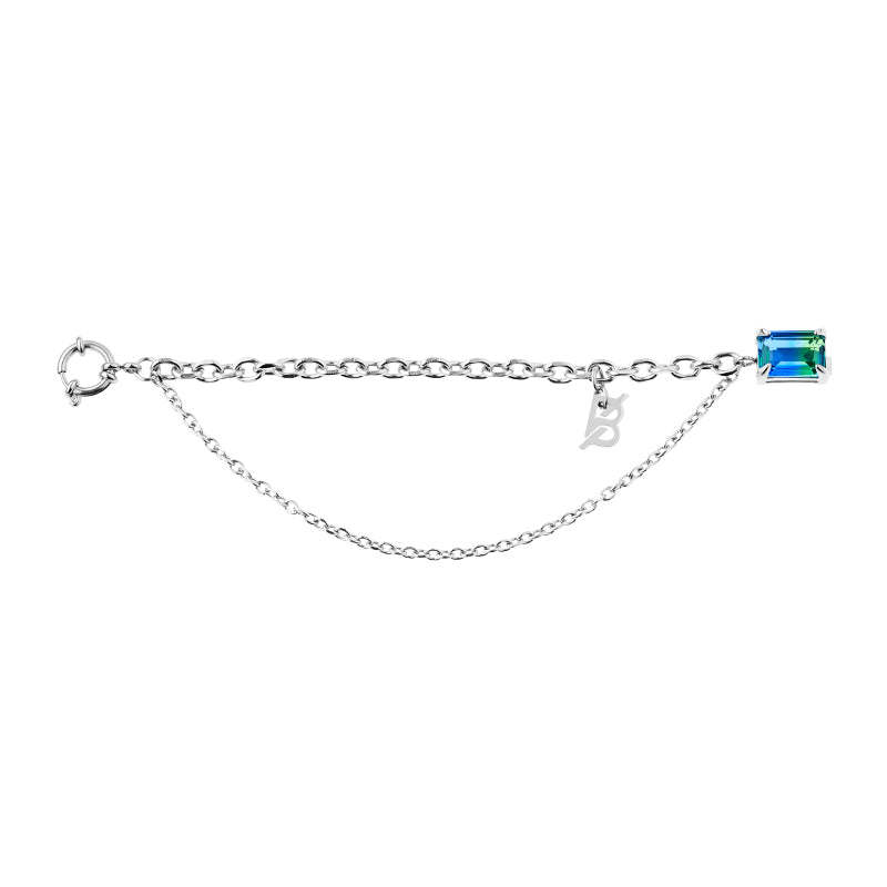 Neon Jungle Tourmaline Gemstone Double Shoelace Chain
