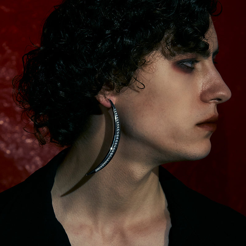 Blood Demon Crescent Shape Clip Earring