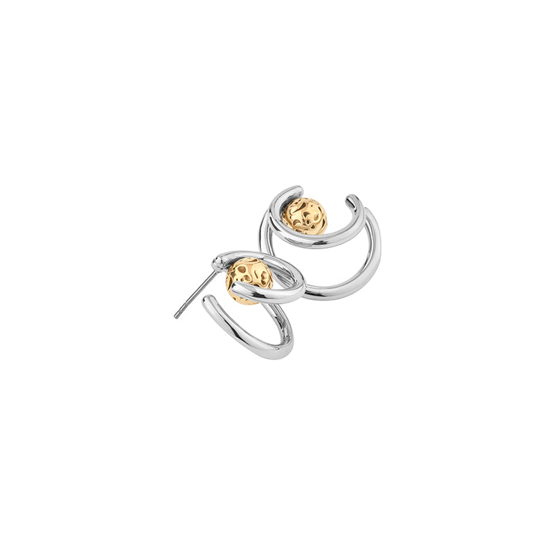 Georgium Sidus Bicolor Planet Path Shape Stud Earrings