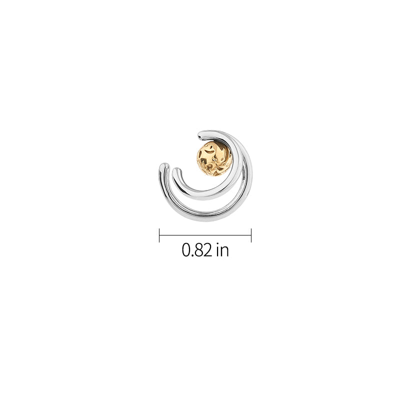 Georgium Sidus Bicolor Planet Path Shape Stud Earrings