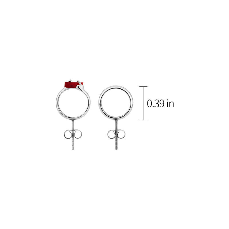 Killer Bunny Red Rabbit Eye Shape Decor Asymmetry Stud Earrings