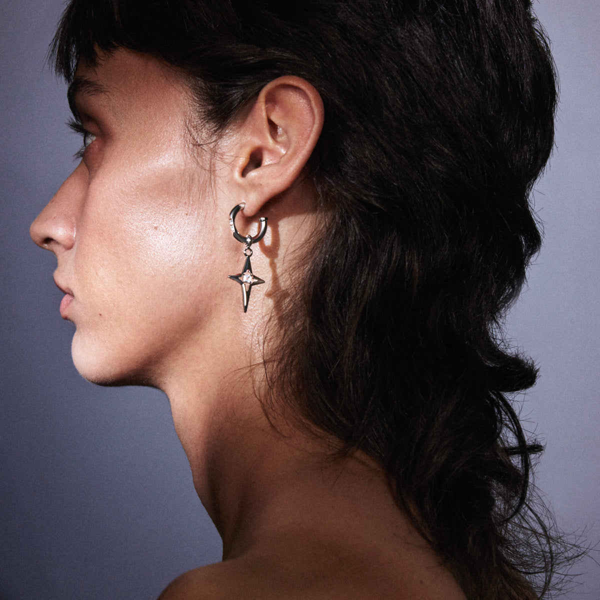 Zircon Starburst Pendant Earrings