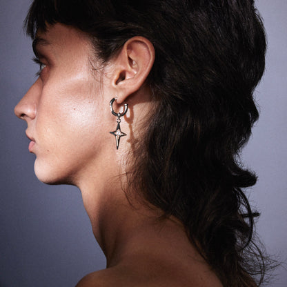 Zircon Starburst Pendant Earrings
