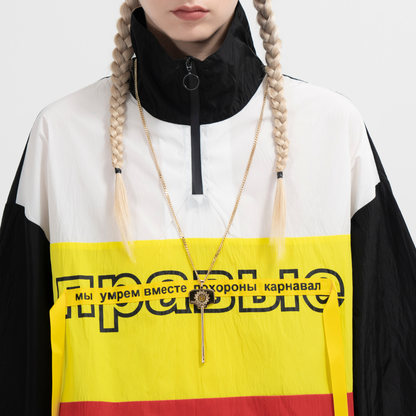 Flame Cross Key Pendant Titanium Steel Necklace